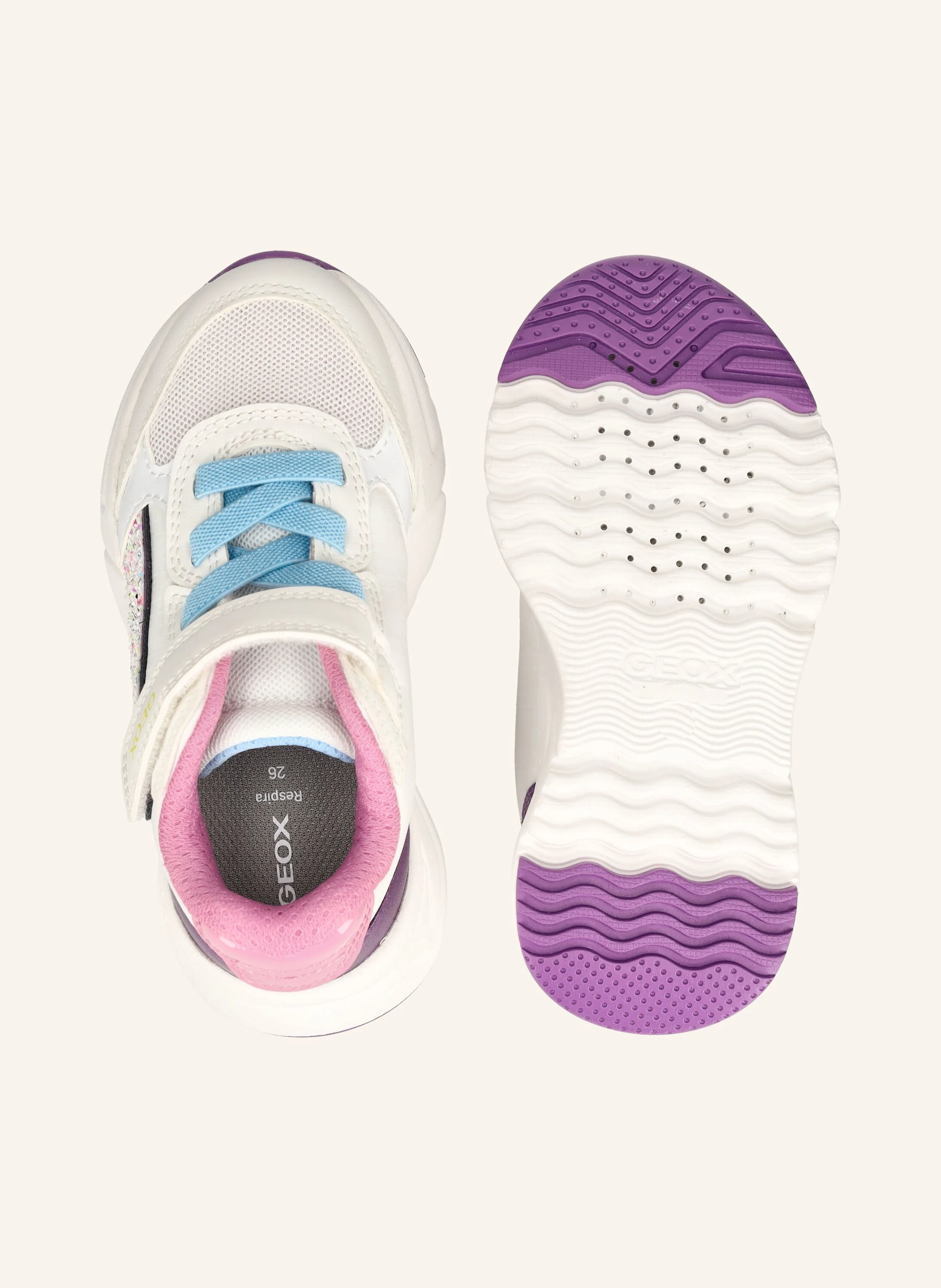 Geox Kinder Sneaker Loftus Girl Blanche En Cuir Lisse - Chaussures Enfants Confortables
