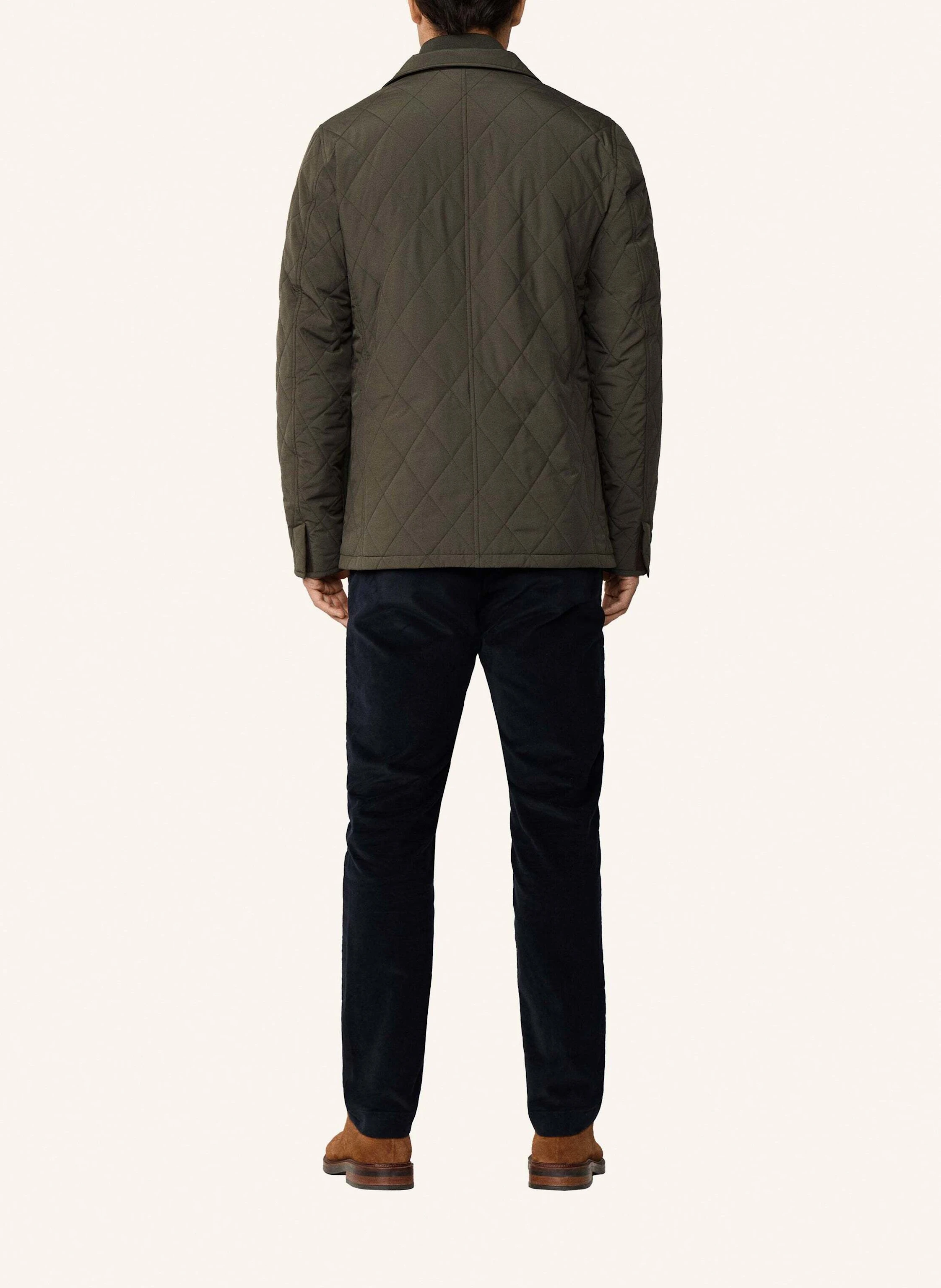 HACKETT LONDON Quilted jacket with facing in khaki