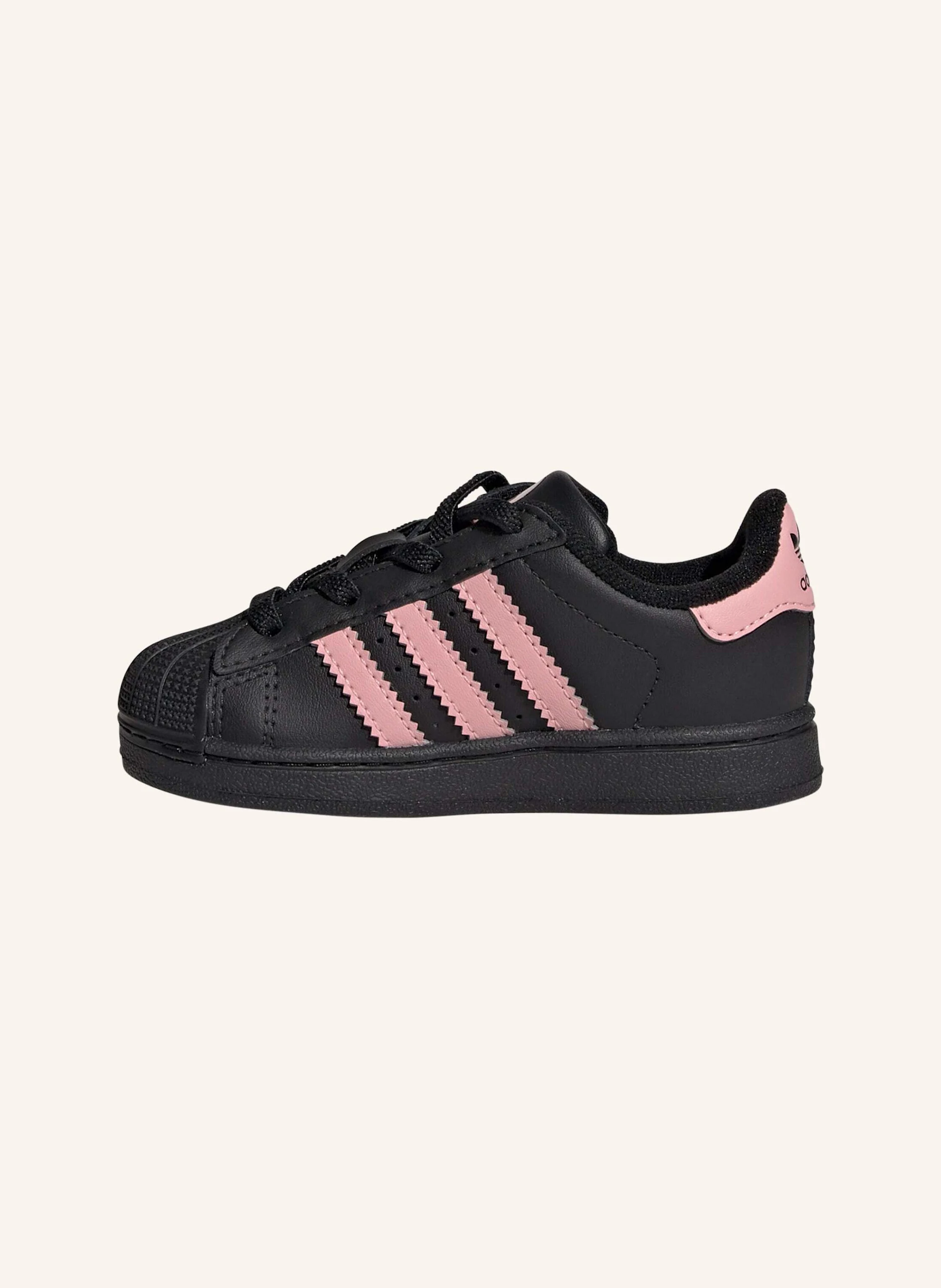 adidas Originals SUPERSTAR II SCHUH, KOMFORTVERSCHLUSS, ELASTISCHE  SCHNRSENKEL in schwarz/ rosa