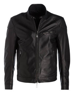 HACKETT LONDON Wende-Lederjacke im Biker-Stil