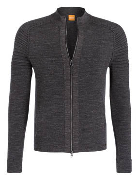 BOSS Strickjacke ABIKENO im Biker-Stil