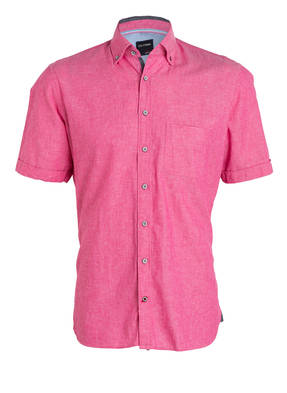 OLYMP Halbarm-Hemd Casual modern fit mit Leinenanteil