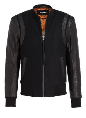 tigha Lederblouson ORIN im Materialmix