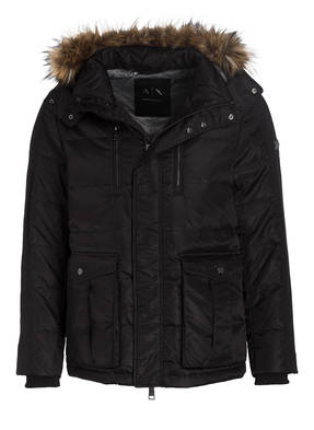 ARMANI EXCHANGE Daunenjacke mit abnehmbarer Kapuze und Besatz in Felloptik