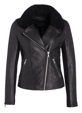 UGG Lederjacke mit Lammfellbesatz