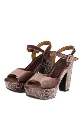 Alma en Pena Plateau-Sandalen aus Samt