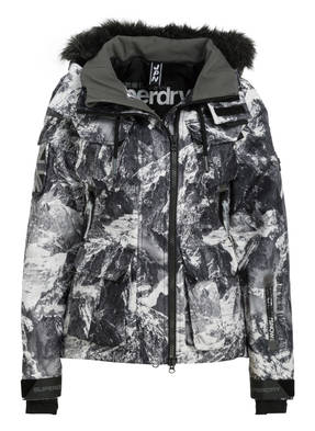 Superdry Skijacke ULTIMATE SNOW SERVICE mit abnehmbarem Besatz in Felloptik