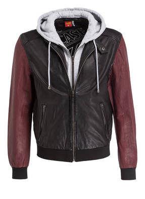 gipsy Lederjacke ALLEN mit abnehmbarem Sweat-Einsatz und Superhelden-Details