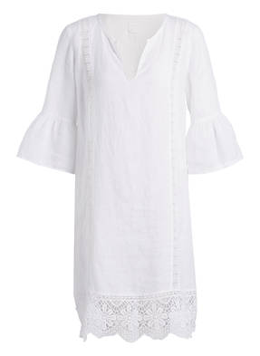 120%lino Leinenkleid mit Spitzenbesatz