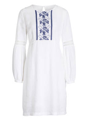 120%lino Leinenkleid mit Stickerei