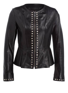 Mrs & HUGS Lederjacke mit Nietenbesatz