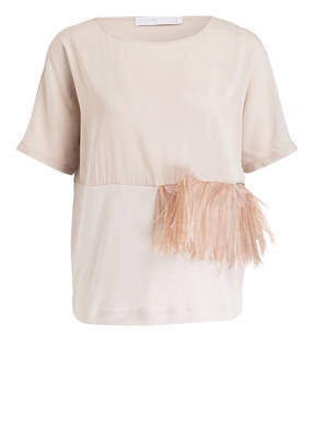 FABIANA FILIPPI T-Shirt mit Federbesatz