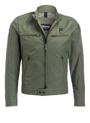 Blauer Bikerjacke