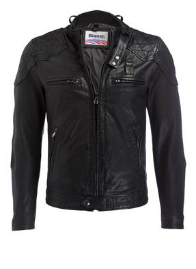 Blauer Lederjacke