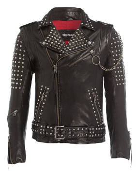 tigha Lederjacke mit abnehmbaren Ärmeln
