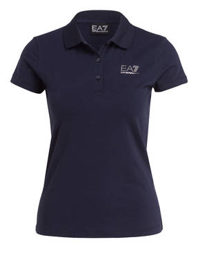 EA7 EMPORIO ARMANI Poloshirt mit Schmucksteinbesatz