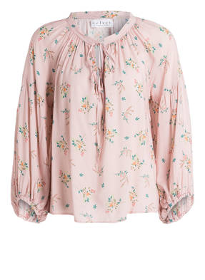 velvet Bluse mit Puffärmel