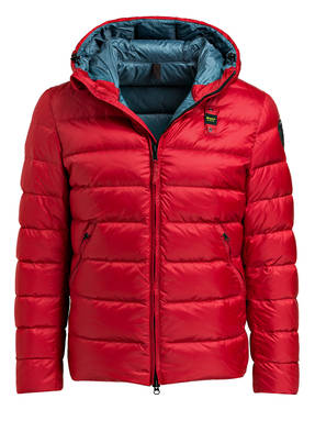 Blauer Daunenjacke
