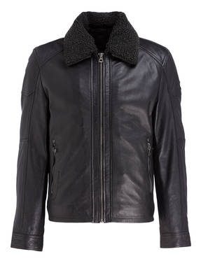 gipsy Lederjacke OWEN mit abnehmbarem Teddyfell-Kragen