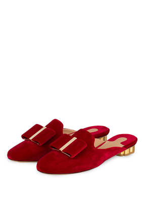 Salvatore Ferragamo Samt-Slipper FLOWER HEEL