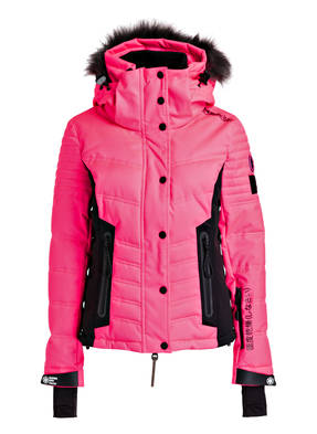 Superdry Skijacke LUXE SNOW PUFFER mit abnehmbarem Kunstpelzbesatz
