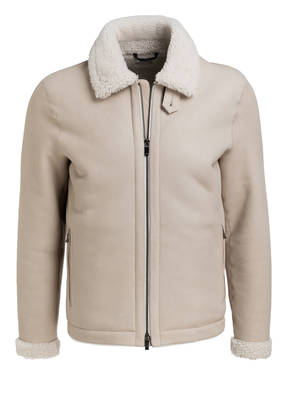 ZZegna Lederjacke mit Fellfutter