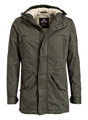 Superdry Parka NEW MILITARY mit Teddyfellfutter