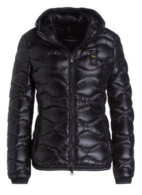 Blauer Daunenjacke