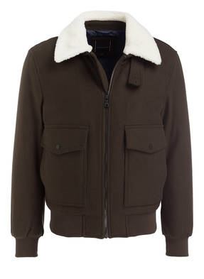 TOMMY HILFIGER Blouson MELTON mit Felloptik-Besatz