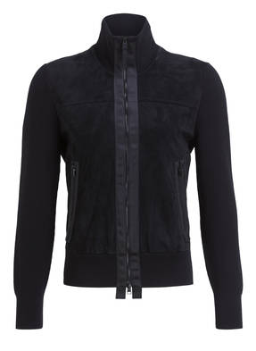 TOM FORD Strickjacke mit Ledereinsatz