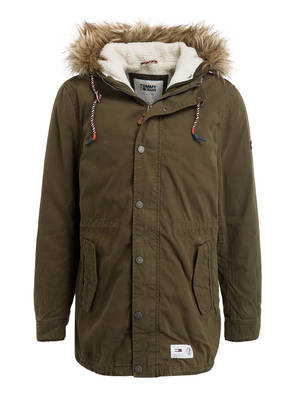 TOMMY JEANS Parka mit Kunstpelzbesatz und abnehmbarem Futter