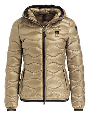 Blauer Daunenjacke