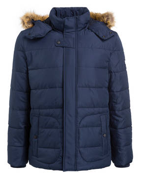 TOMMY HILFIGER Daunenjacke mit annehmbarer Kapuze und Kunstpelzbesatz