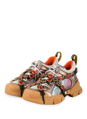 GUCCI Plateau-Sneaker FLASHTREK mit Schmucksteinbesatz