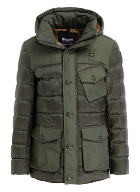 Blauer Daunenjacke