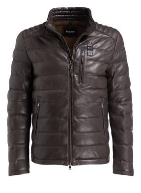 Blauer Lederjacke