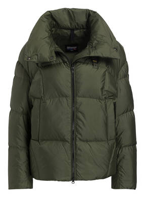 Blauer Daunenjacke