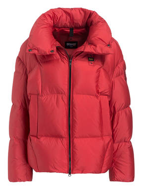 Blauer Daunenjacke