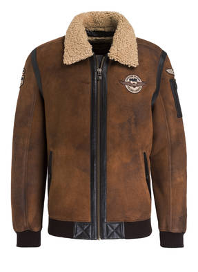 PME LEGEND Lederjacke mit Echtfellbesatz