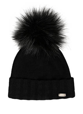 CAPO Cashmere-Mütze mit Kunstpelzbommel