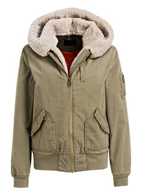 IQ+berlin Jacke mit Lammfellbesatz