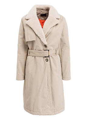 IQ+berlin Trenchcoat mit Lammfellbesatz