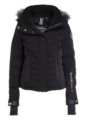 Superdry Skijacke LUXE SNOW PUFFER mit abnehmbarem Kunstpelzbesatz
