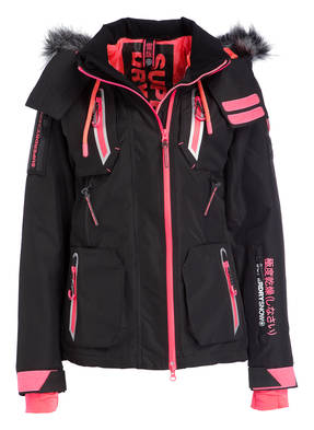 Superdry Skijacke ULTIMATE SNOW ACTION mit abnehmbarem Kunstfellbesatz