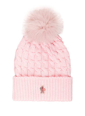 MONCLER GRENOBLE Mütze mit Echtpelzbommel