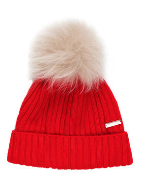 WOOLRICH Mütze mit Echtpelzbommel