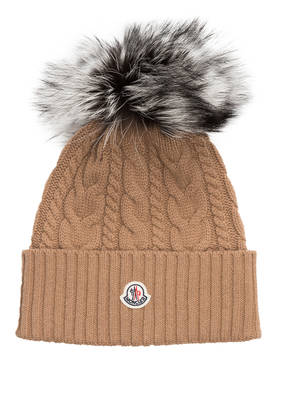MONCLER Mütze mit Echtpelzbommel