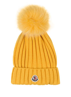 MONCLER Mütze mit Echtpelzbommel