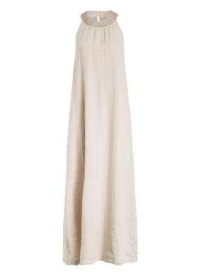 120%lino Leinenkleid mit Perlenbesatz
