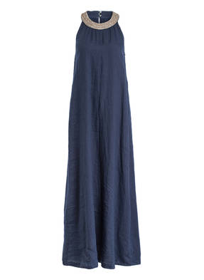 120%lino Leinenkleid mit Perlenbesatz